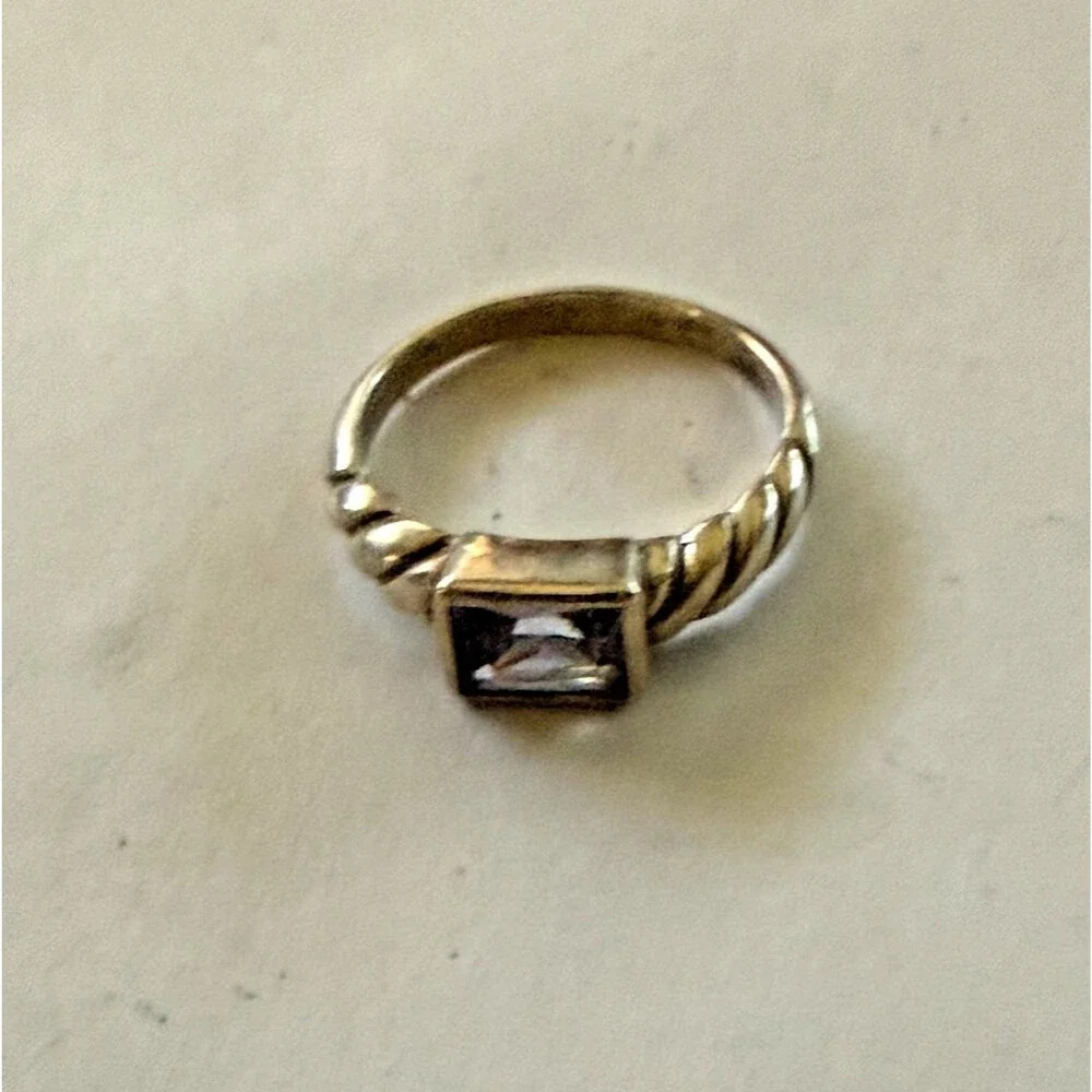 Vintage Sterling Silver 925 Amythst Ring Size 8.75